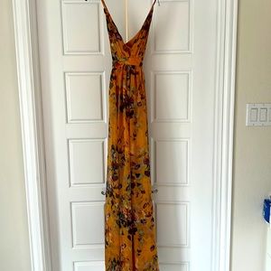 Yellow Floral Flowy Dress